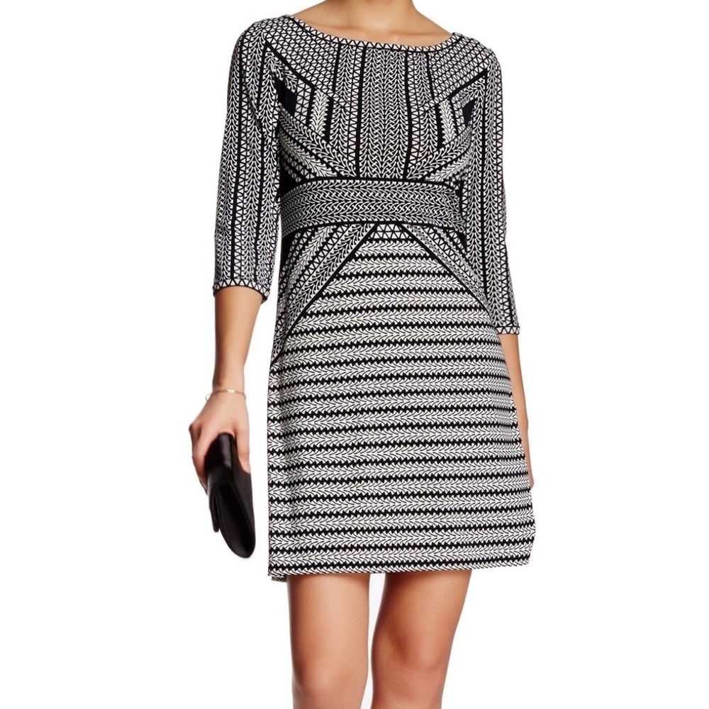 Max Studio Geometric Print Shift Dress